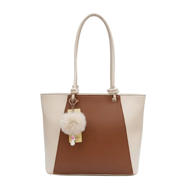 Two-Tone Elegant Tote Handbag