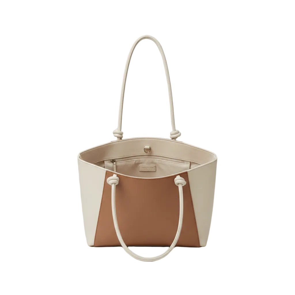 Two-Tone Elegant Tote Handbag